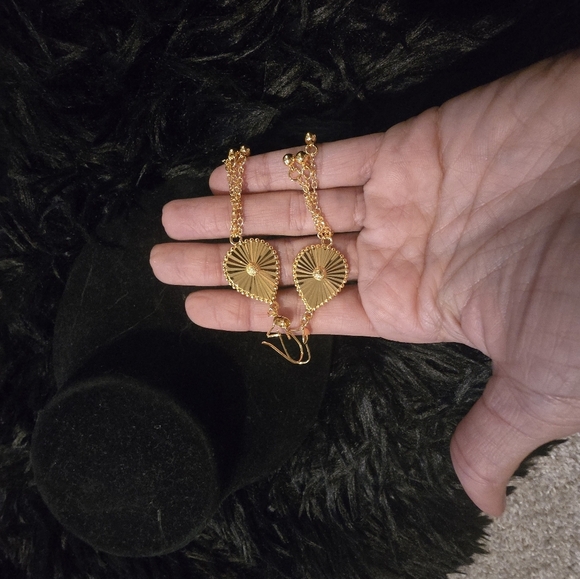 Elegant 21kgp Dubai Gold Jewelry Set with Earrings and Necklace - Picture 11 of 11